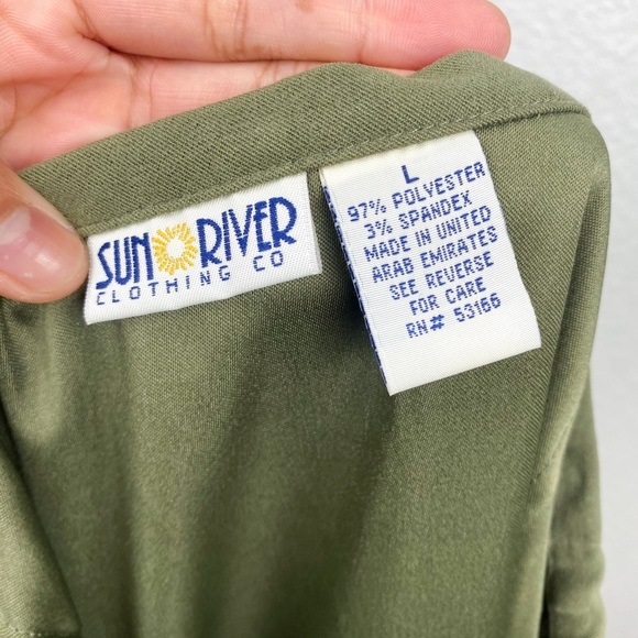 Vintage High Waisted Olive Green Toggle Button Midi Skirt Large - Picture 8 of 8